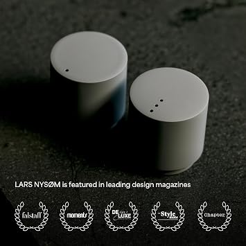 LARS NYSM Mini Salt and Pepper Shakers Set | Stainless Steel Salt and Pepper Shakers with Modern Minimalist Design, Easy Refill, Small Size (Almond Beige)