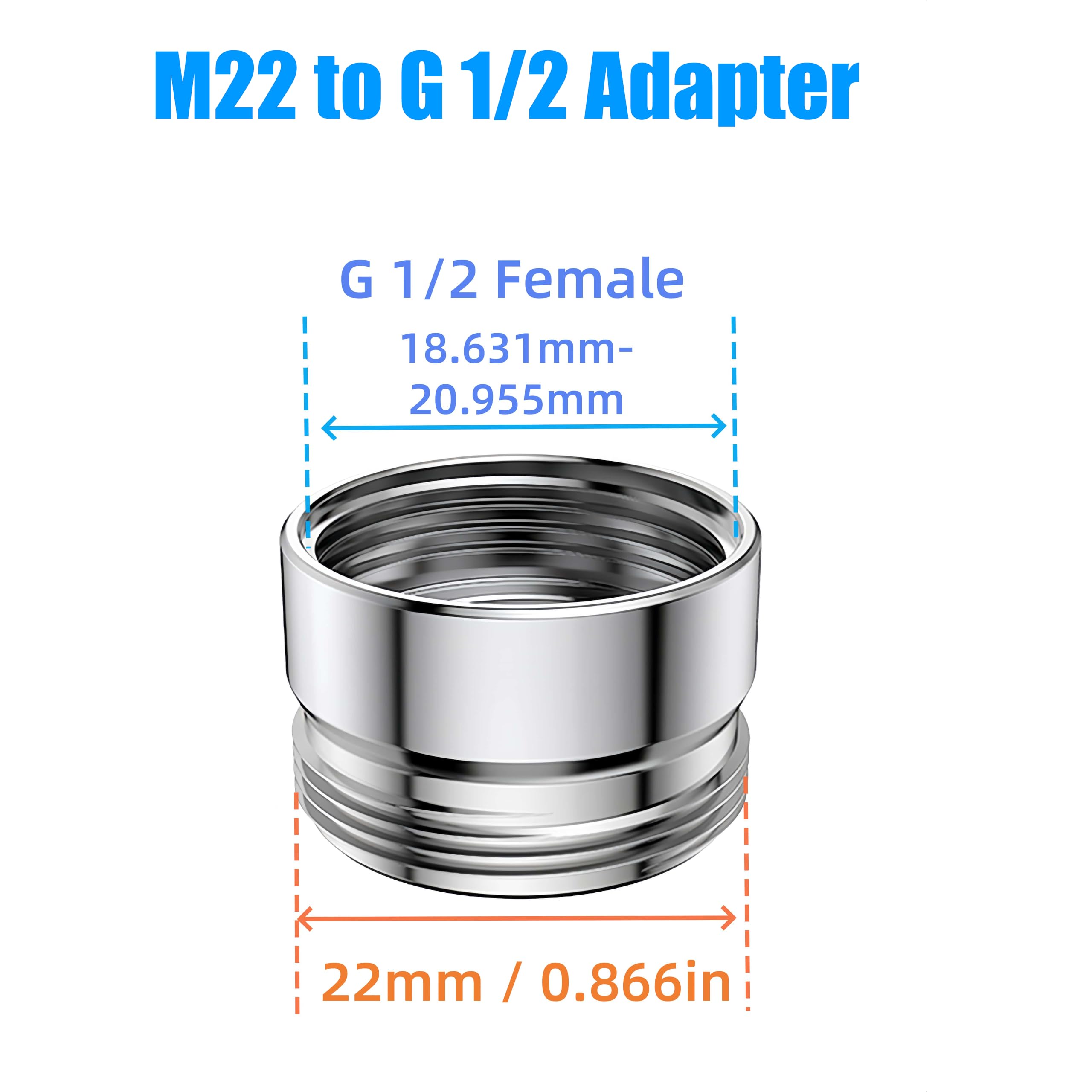 Deviatore Doccia 3 Vie G1/2, Valvola Deviatore Doccia 3 vie M22-M24, M22-G1/2, Valvola di Deviazione per Lavandino, Cucina o Bagno, Grigio(Rubinetto non incluso)