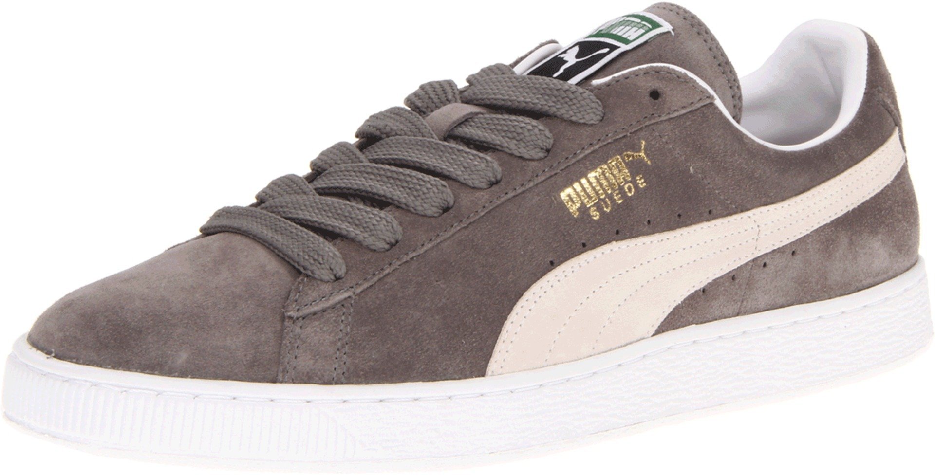 PUMA mens Suede Classic + Sneaker, Steeple Gray/White, 9.5 US