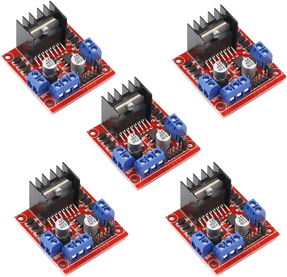 5pcs L298N Motor Driver Controller Board DC Dual H-Bridge Robot Stepper Motor Control and Drives Module for Arduino Smart Car Power UNO MEGA R3 Mega2560 (Controller Board)