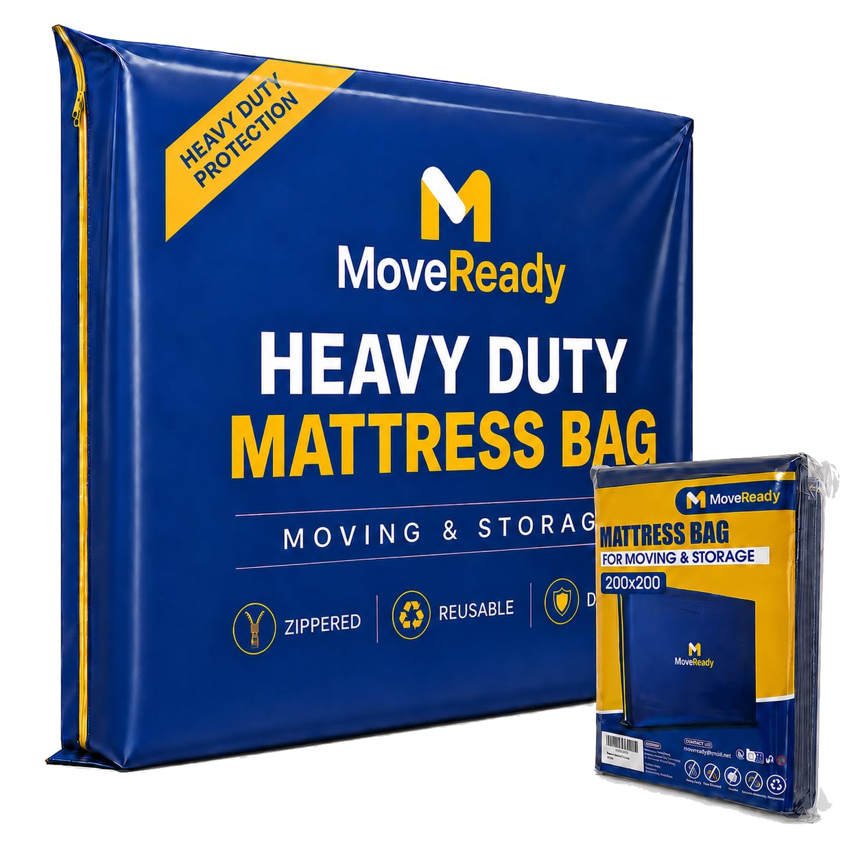 MoveReady Super King Mattress Cover for Moving, Mattress Storage Bag