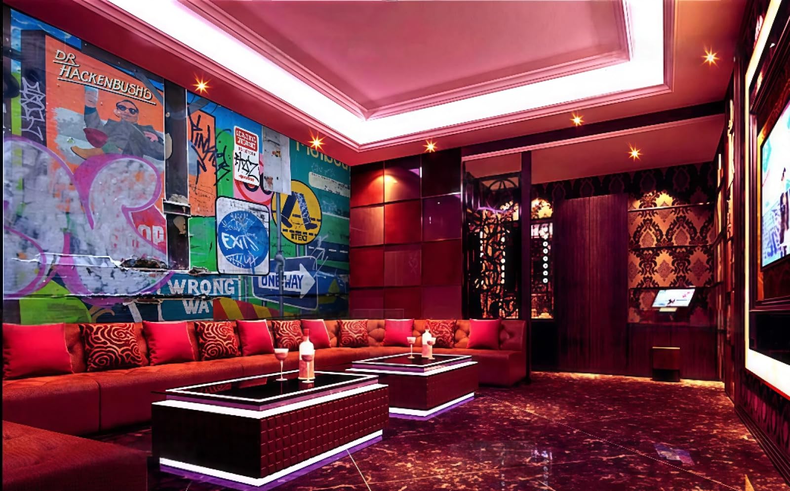 rskjdghshd Wallpaper Personality Fashion Street Graffiti Nightclub Theme Bar Western Restaurant Background Wall Mural Afternoon Tea Coffee Shop Wallpaper,3D,350x245cm