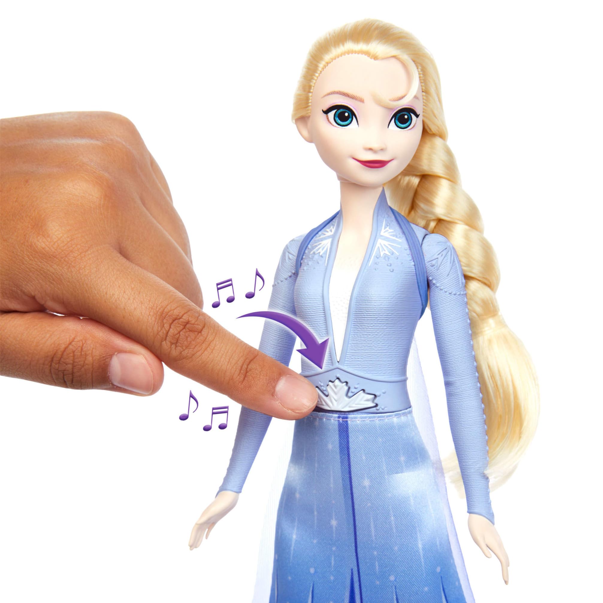 Mattel Disney Frozen Toys, Singing Elsa Fashion Doll in Signature Outfit, Sings “Into the Unknown” in 4 Languages: English - Image 3