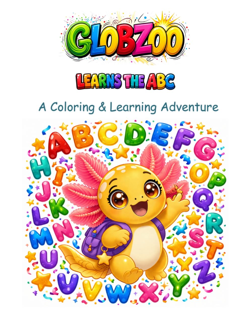ABC Coloring Book for Toddlers Ages 2-6: Trace Letters and Color with Globzoo the Axolotl | Preschool Alphabet Activity Book for Boys and Girls