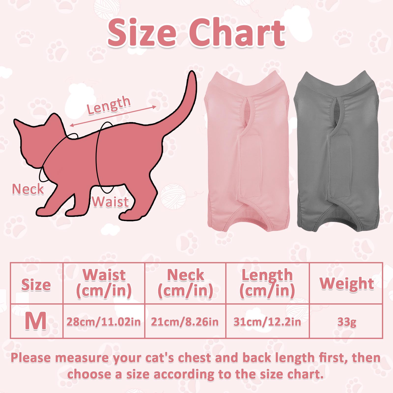 2 Pièces Body Chat Post Operatoire, Gilet de Récupération Confortable et Respirante, Body Chien Anti-Léchage, pour Les Opérations de Stérilisation, Les Phases Sevrage (Gris + Rose)