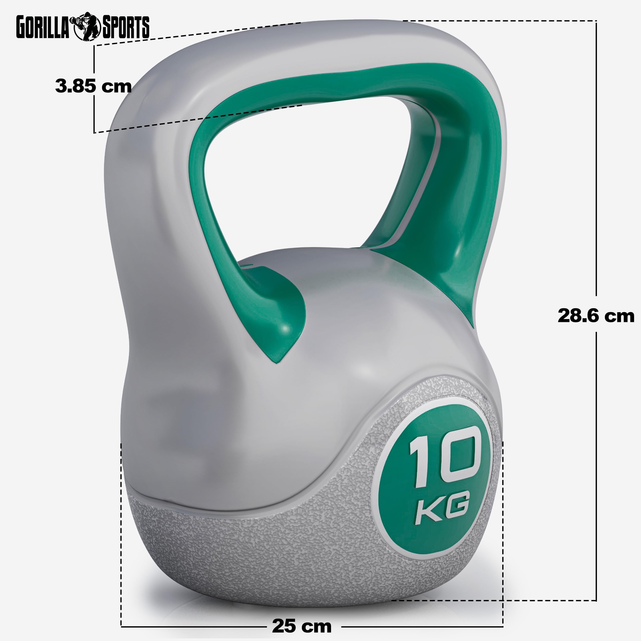 GORILLA SPORTS® Kettlebell 2–20 kg, Kunststoff, einzeln oder als Set | Bodenschonende Kugelhantel mit Kunststoffummantelung, mit oder ohne Ablage; für Home Gym, Fitness und Krafttraining