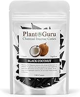 Vista 1 de TOPFLOW - Conos de incienso de carbón de coco negro, 1 pulgada, paquete de 100 conos perfumados naturales, hechos a mano sumergidos a mano