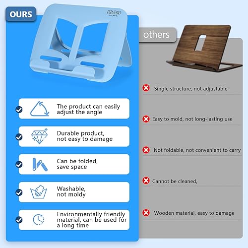 Miniatura 6 de Soporte portátil para libros para libros de lectura para escritorio, soporte para libros de cocina, bandeja para libros, receta, regalos para niños,