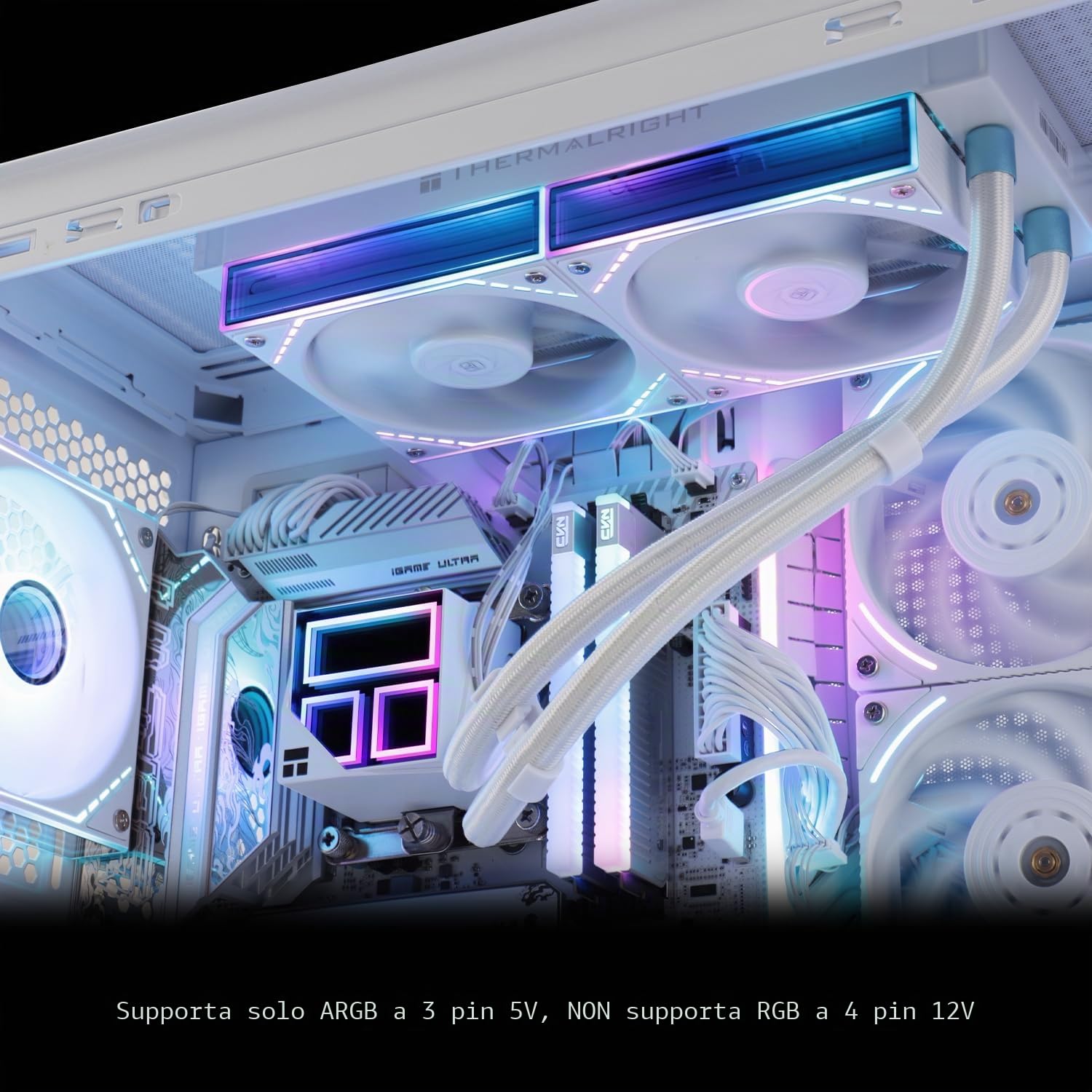 Thermalright Frozen Infinity 240 - Raffreddatore a Liquido per CPU, Bianco, Doppia Ventola PWM 2000 Giri/Min, AIO Desktop, per AM4/AM5 e Intel LGA115X/2011/1700/1851, Infinity Mirror PC