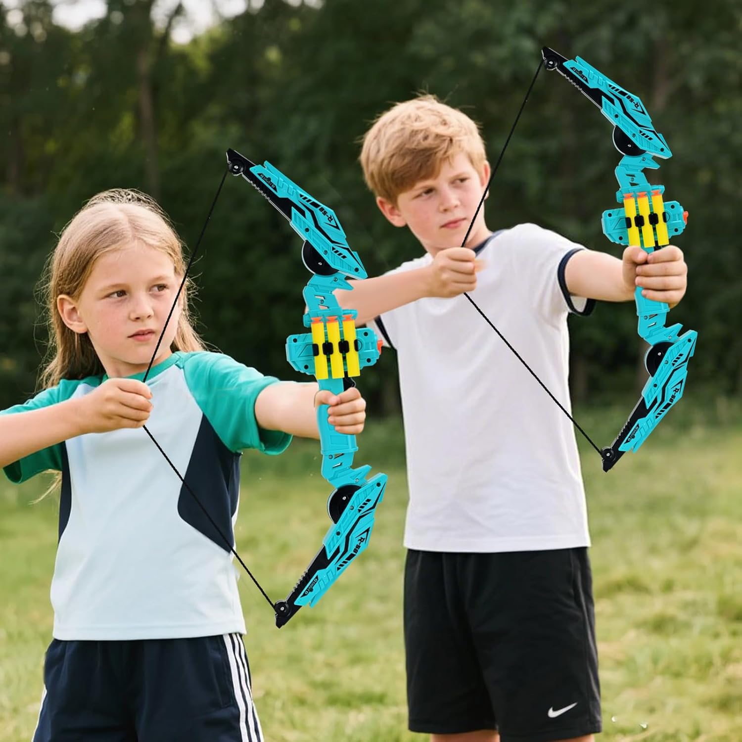 Bow and Arrow Set for Kids, Archery Toy Set Compliant for Nerf Dart, with 30 Soft Dart and 35 Suction Cup Arrows, Kids Outdoor Sports Toy Archery Gmaes for Boys Girls Ages 3-5 6-8 image 6 of 7 B0DZ6BK12Q