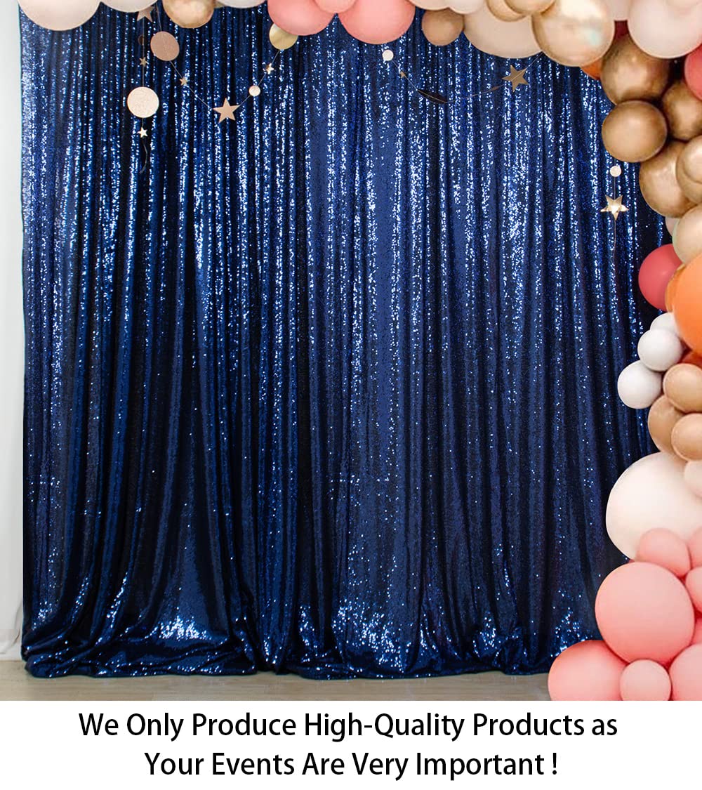 ShinyBeauty Sequin Backdrop 7FTx7FT Navy Blue Sequin Fabric Backdrop Drapes Sparkle Backdrop for Photoshoot Glitter Backdrop for Birthday Party Shimmer Backdrop Background
