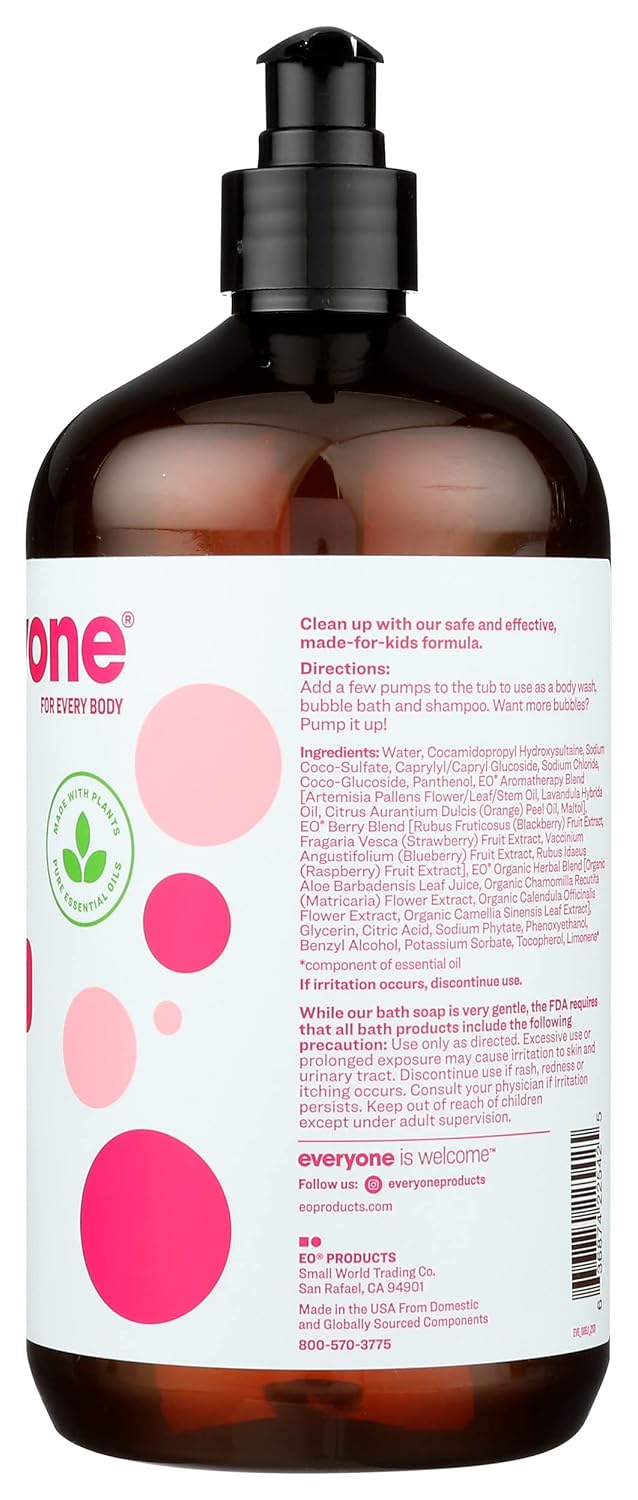 Everyone 3-In-1 Berry Blast Scent Gentle And Hypoallergenic Kids Soap, Gluten Free, 32 Fluid Ounce (Pack Of 1) - Image 4