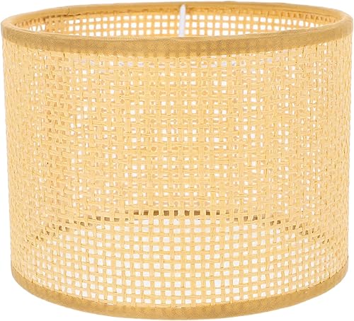 Yardwe Pantalla de lámpara colgante tejida de ratán bohemio cubierta de lámpara colgante cubierta de luces de techo de granja cubierta de lámpara