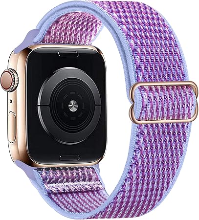 Lobnhot Solo Loop Compatibile con Apple Watch Cinturino 38mm 40mm 41mm,  Cinturino in Nylon Elastico Regolabile per iWatch Series 7/6/5/4/3/2/1 SE  (38/40/41MM-Lilla) : Amazon.it: Elettronica