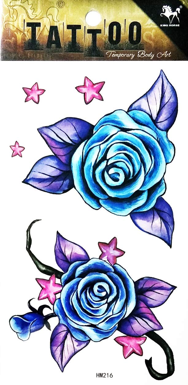 Blue Roses Tattoo On Chest