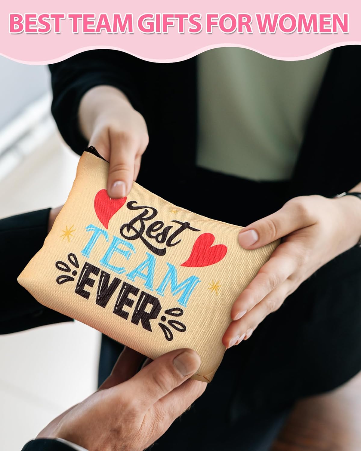 Set of 48 Best Team Gifts for Women Bulk Novelty Appreciation Favors Inspirational Keychians Cards Socks Cosmetic Bags for Employee Social Wokers Volunteers Thank You Gift Basket Stuffer - Image 5