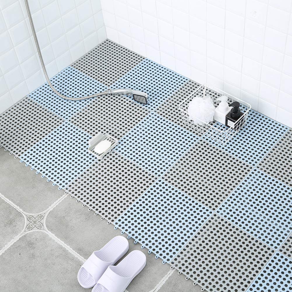 Dalles de sol emboîtables en caoutchouc pour douche et piscine Lot de 12 carreaux de 30 cm