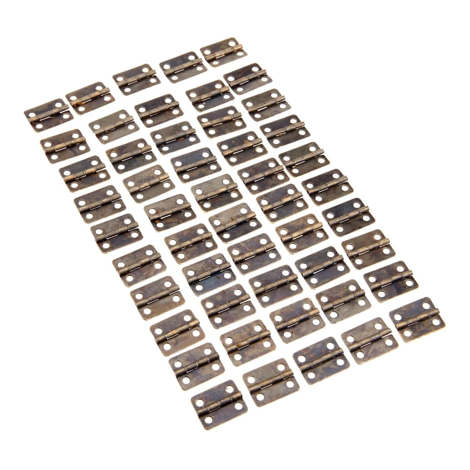 HKVTVCYPYA 50Pcs 16x13mm Antique Bronze/Gold Cabinet Hinges Furniture Accessories Jewelry Boxes Small Hinge for Cabinets(Bronze)