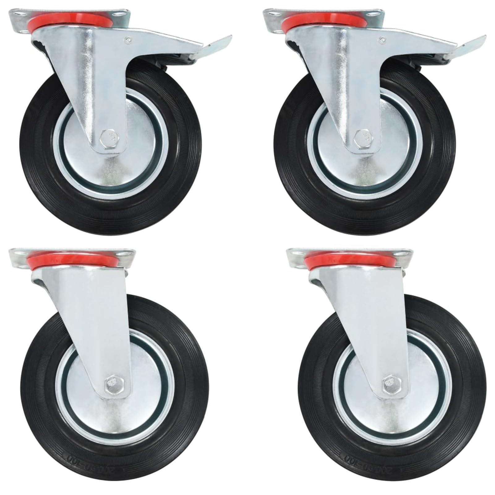 ShGaxin Lenkrollen 4 STK. 200 mm, Transportrollen, Rollen Werkbank, Lenkrollen Für Möbel, Möbelrollen, Strandkorbrollen, Rollen Für Schirmständer,