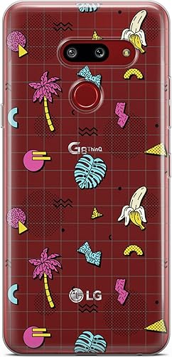 Mertak Clear Phone Case Compatible with LG Stylo 6 5 4 K61 K51S K41S K30 K20 Q70 Q60 Slim Cute Palms Retro Women Lightweight Tropical Protective