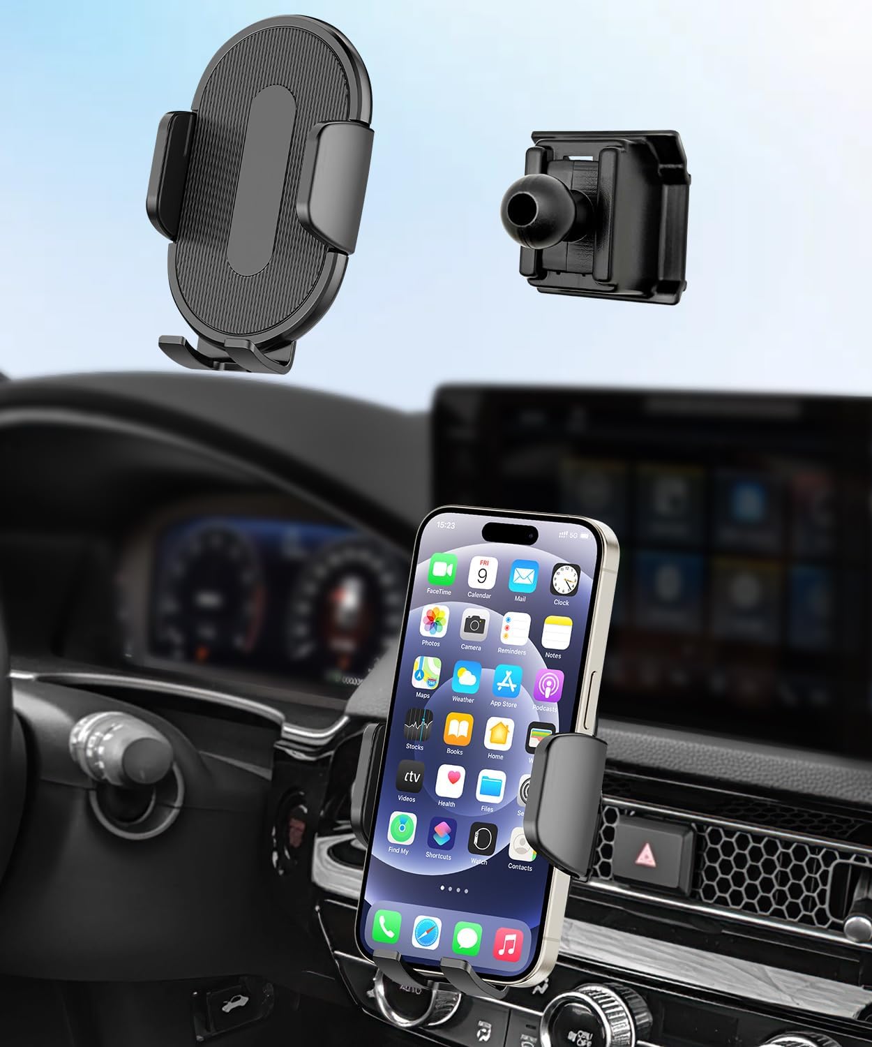 Car Phone Holder for Honda Civic 2024 2025 2026 Auto Accessories，One Hand Place & Pick，360° Rotation，Hands Free，for 4.7-7 inch Phones