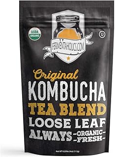 Fermentaholics USDA Certified Organic Kombucha Tea Blend | Kosher Certified | Organic Black and Green Tea Blend | Loose Leaf