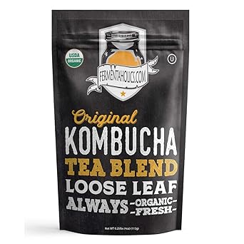 Fermentaholics USDA Certified Organic Kombucha Tea Blend | Kosher Certified | Organic Black and Green Tea Blend | Loose Leaf