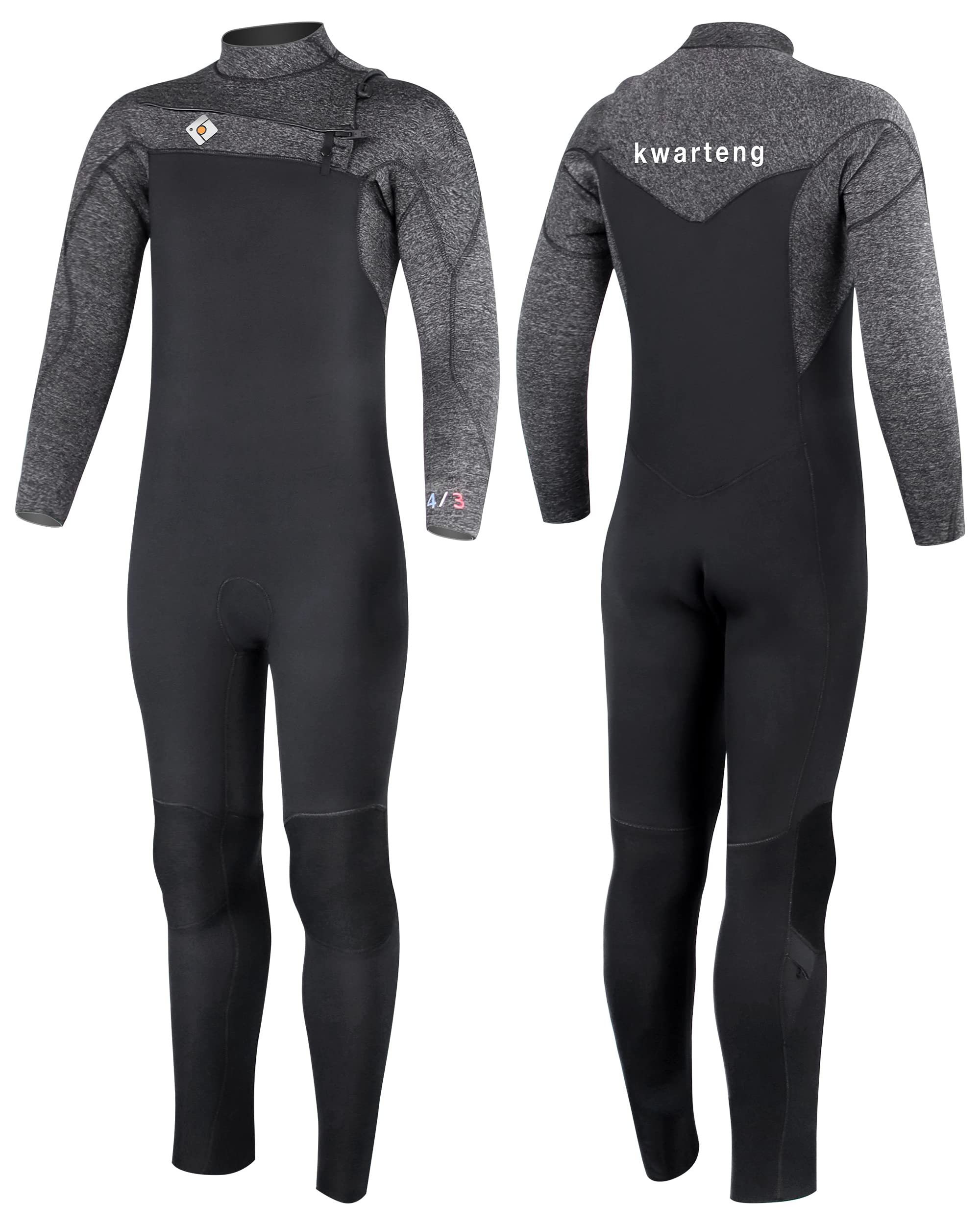 Kwarteng 4/3mm Wetsuits for Men Wet Suit for Cold Water, 4/3mm Wetsuit for Diving Surfing Snorkeling Kayaking Water Sports
