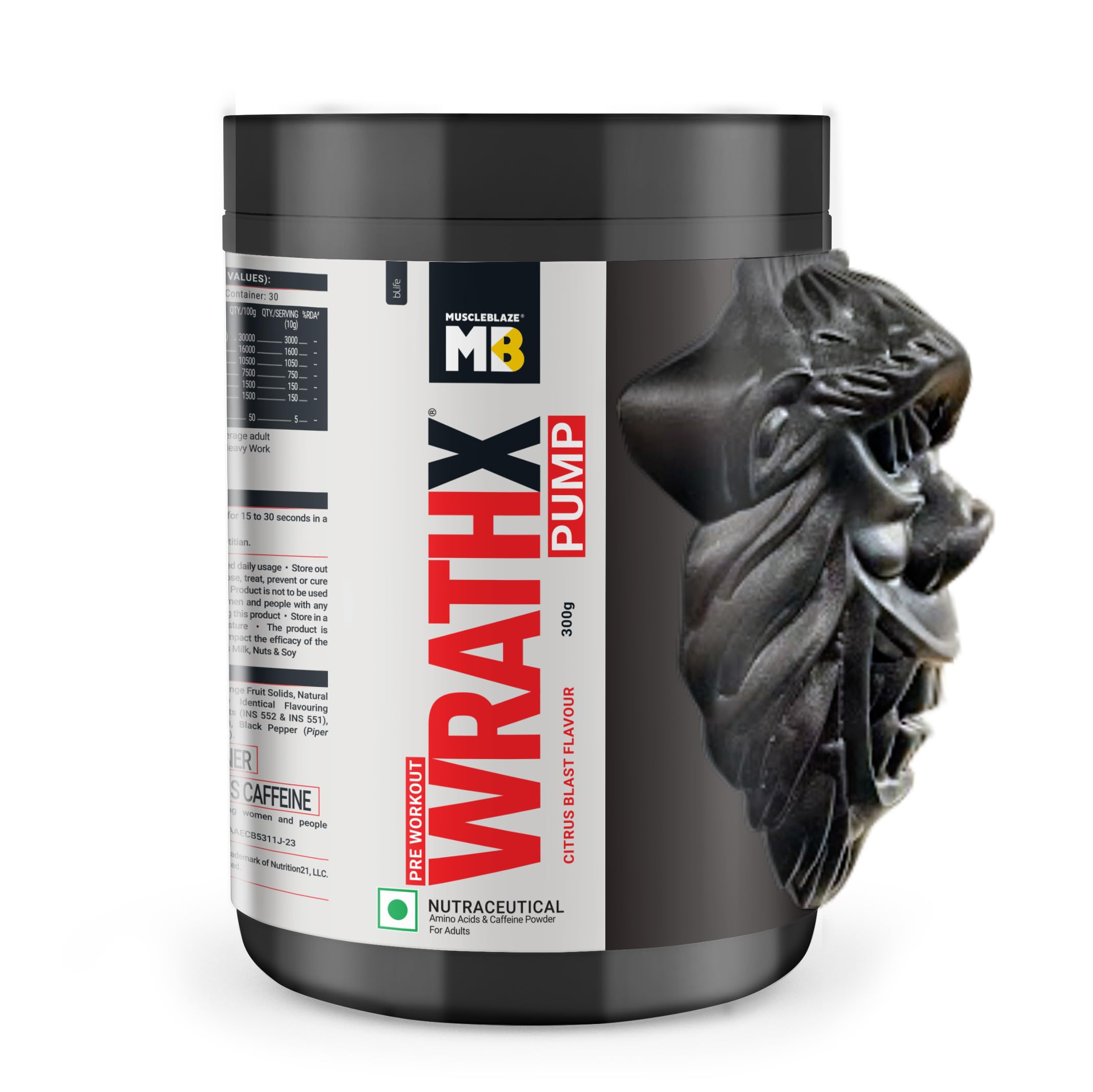 MuscleBlaze Pre Workout WrathX Powder, Natty Berries, 540g | 30 Servings — Amazon image 16
