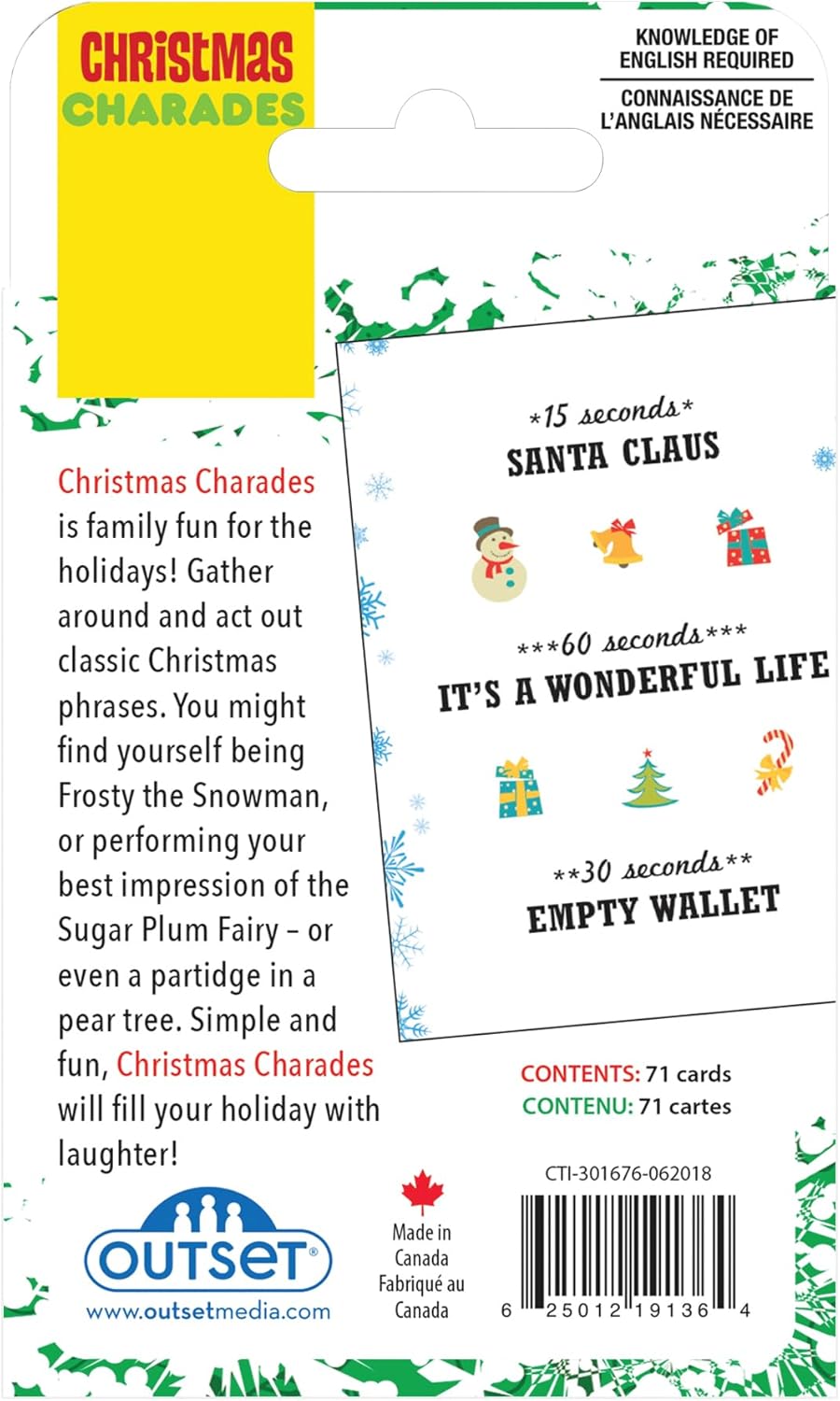 Outset Media - Christmas Charades Card Game - Contains 210 Charades 4 or More Players for Ages 8 and up