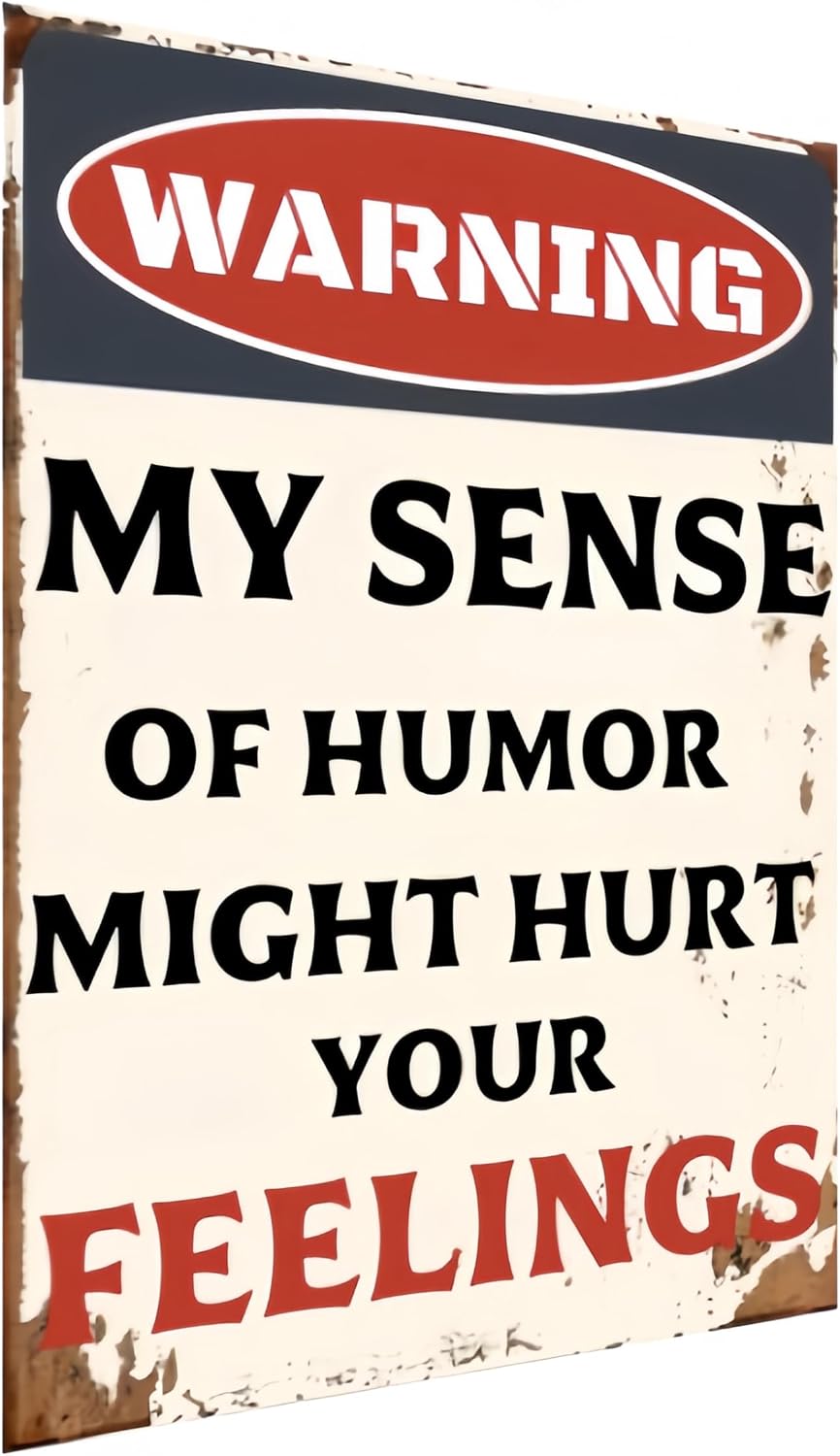 Vintage Tin Sign Fun Wall Art for the Man Den, Garage, Bar, Home - Cool Gifts for Men, Indoor and Outdoor Decor 12x8 Inch