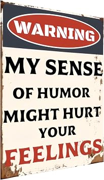 Vintage Tin Sign Fun Wall Art for the Man Den, Garage, Bar, Home - Cool Gifts for Men, Indoor and Outdoor Decor 12x8 Inch