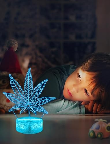 Miniatura 2 de FULLOSUN Regalo de ilusión de hojas, luz nocturna de ilusión de hojas para niños (con control remoto), luces de iluminación 3D, regalo para niños,