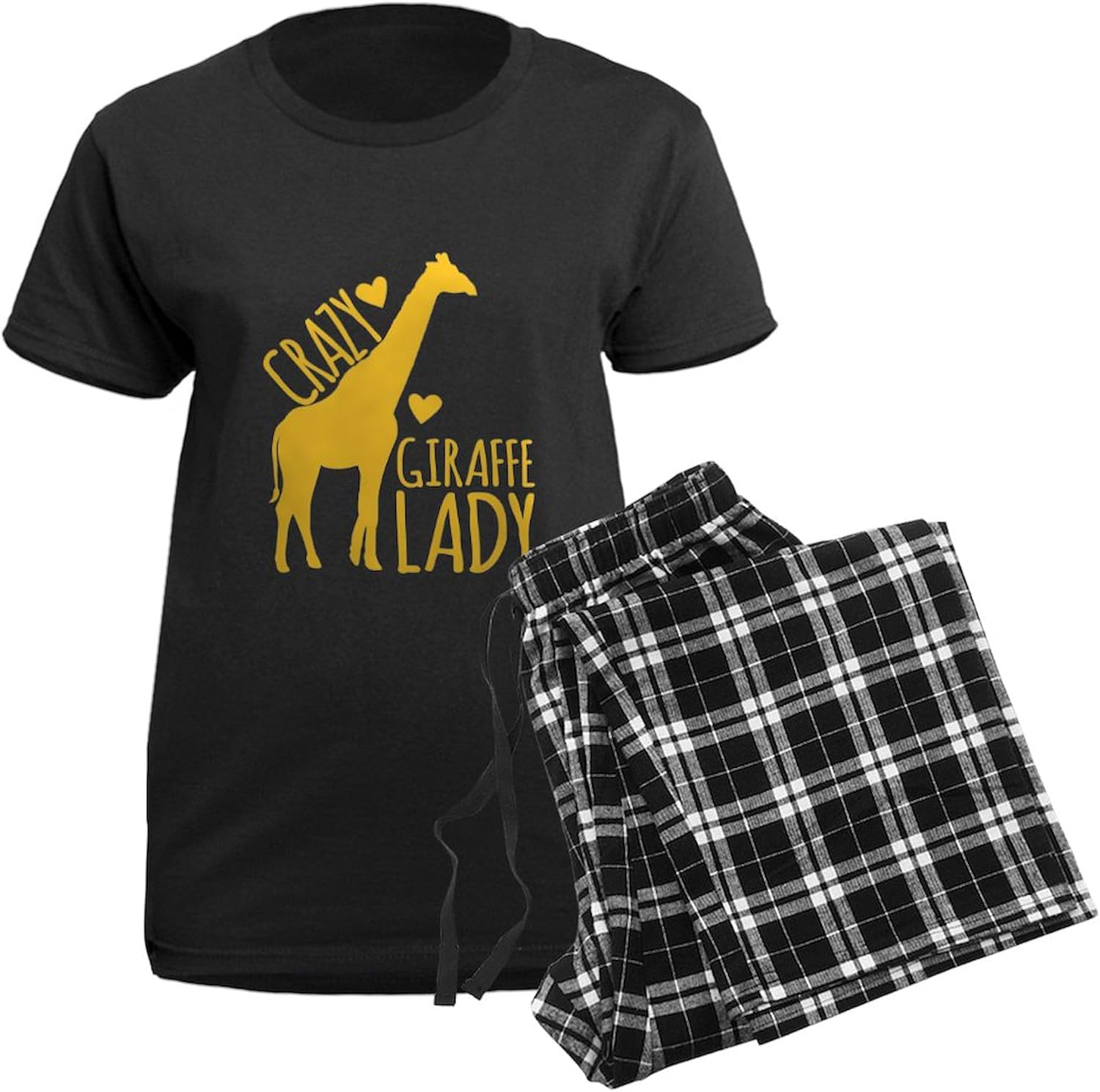 CafePress Crazy Giraffe Lady Pajamas Womens Novelty PJ Sleepwear