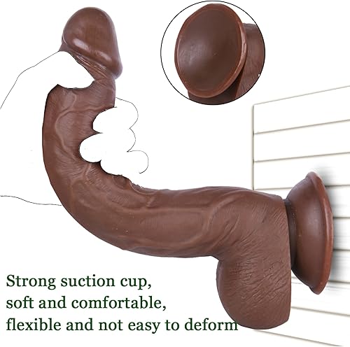 Miniatura 11 de Consolador realista de 10 pulgadas de largo, consoladores grandes y realistas con fuerte ventosa para jugar con manos libres, simulación anal