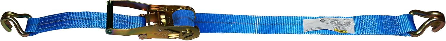S-Line 557-15WHK Ratchet Strap Tie Down with Long Wide Handle and J-Hooks, 2-Inch by 15-Feet, 3,333-Pounds Working Load Limit