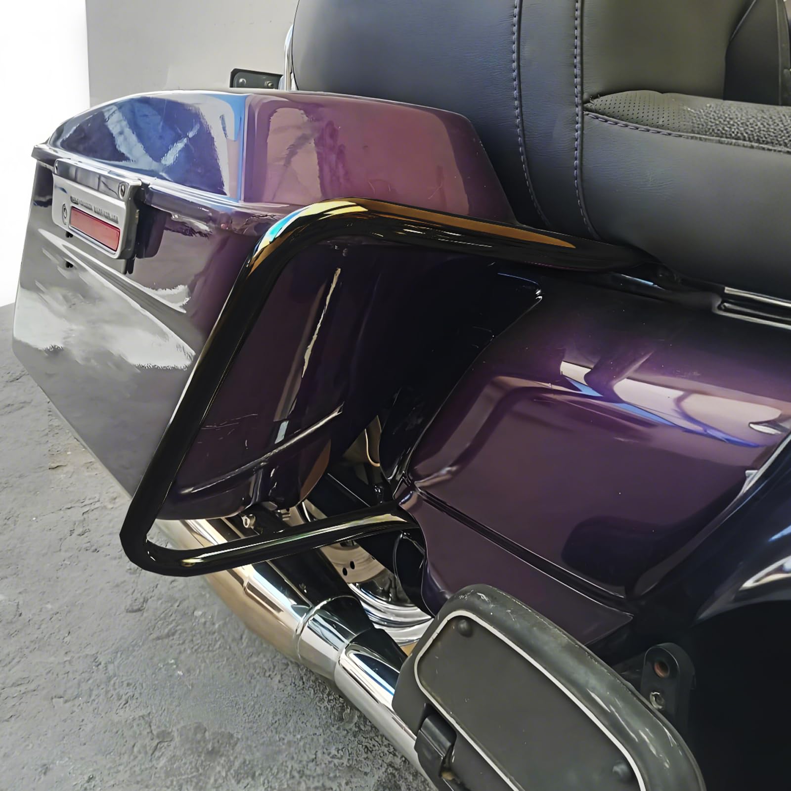 Satteltaschenschutz-Halterungs-Kits für Harley Touring Road King Electra Glide Ultra Classic 1997–2008 Road Glide 1998–2008 Street Glide FLHX 2006–2008 schwarz