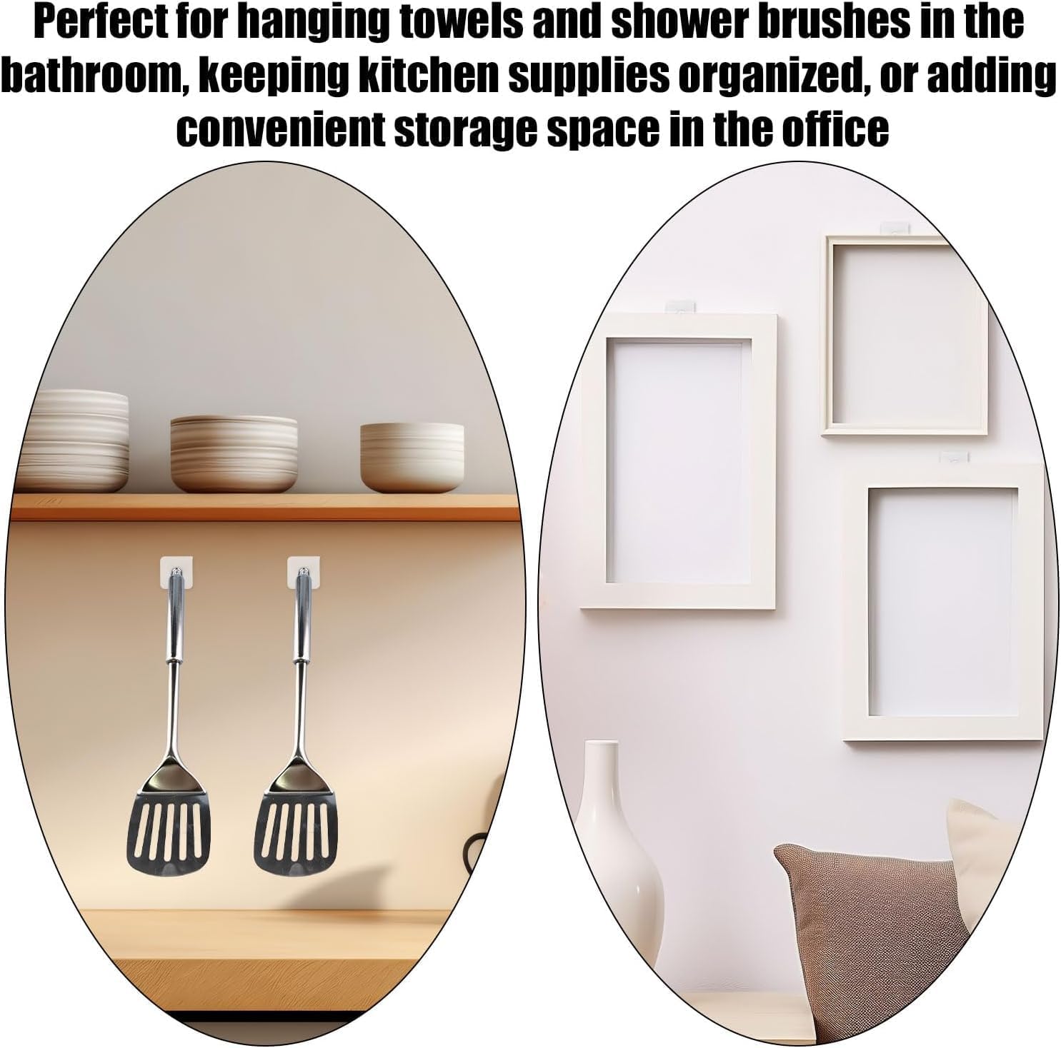 12PCS No-Drill Screw Stickers, Reusable Adhesive Hooks, Removable Nail Free Wall Hangers, Drill Free