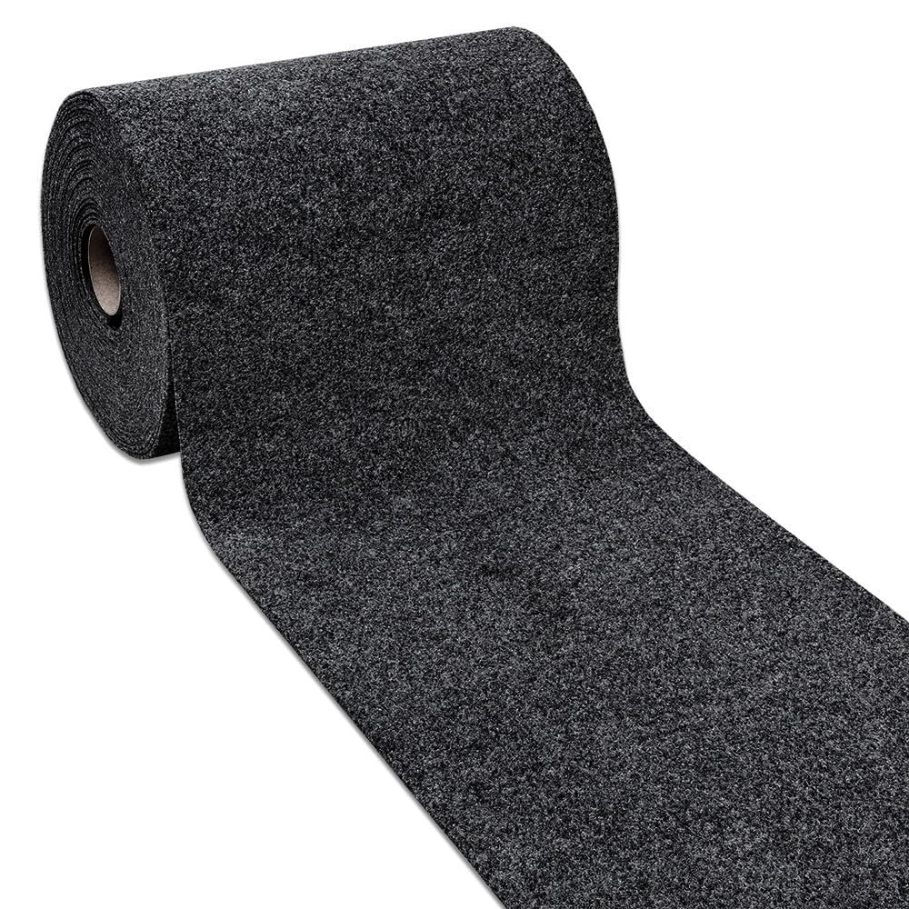 emmevi Tapis d'entrée en moquette avec sèche-cheveux, couleur unie, couloir, trottoir, 100 x 220 cm, anthracite