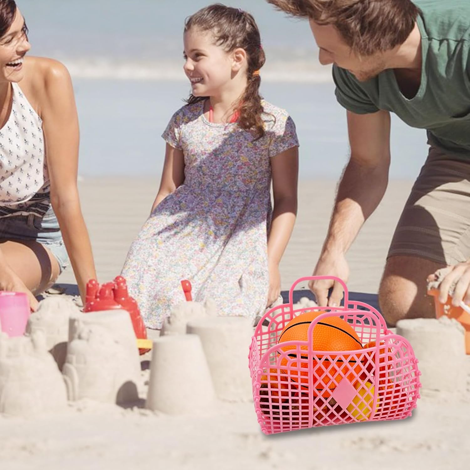 10 PCS Jelly Purse Jelly Basket Beach Bags, Reusable Plastic Jelly Beach Bag Beach Tote Gift Basket - Image 5