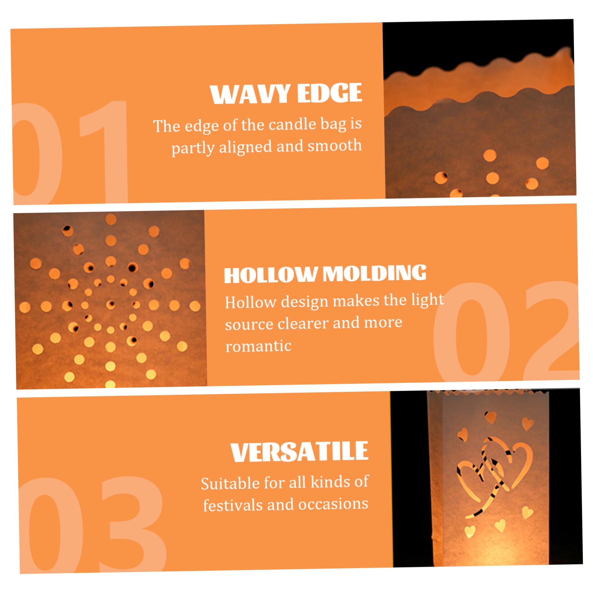 SKYLANTERN Lot 5 Sacs Lumineux Medium Oranges - Lanternes De Jardin En Papier 100% Ignifugé - Lanternes Papier à Poser Décoration Extérieure Mariage, Anniversaire, Jardin