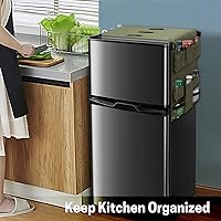 Vista 7 de SWISSELITE Mini organizador para nevera, almacenamiento sobre el refrigerador con 18 bolsillos, organizador colgante impermeable para dormitorio