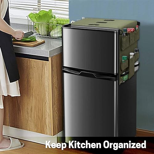 Miniatura 7 de SWISSELITE Mini organizador para nevera, almacenamiento sobre el refrigerador con 18 bolsillos, organizador colgante impermeable para dormitorio