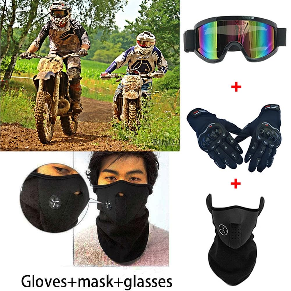 Casque VTT pour Jeunes, Homologué Dot, pour Enfants, Motocross, BMX, Tout-Terrain, Kart, avec Lunettes, Gants, Masque