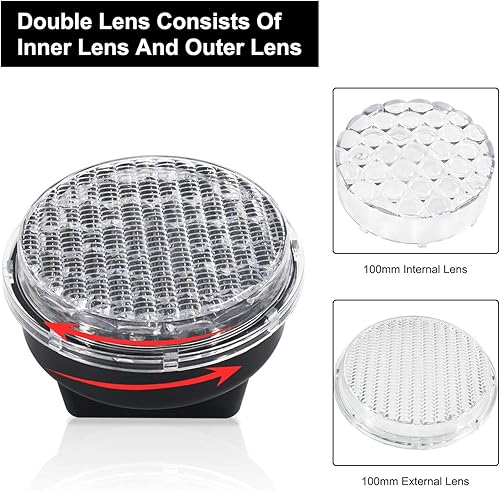 Miniatura 4 de BBMI Luz de tráfico de 3.937 in (4 pulgadas), AC85-265V rojo/verde lámpara de parada y marcha, carcasa de PC impermeable IP65 industrial advertencia