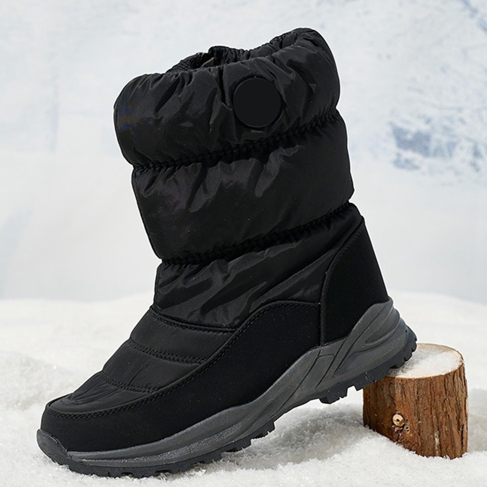Scarpe da Neve Donna Impermeabili 2026 Stivali Invernali Donna, Isolati, Termici, Foderati, Caldi, Comodi, Antiscivolo, Esterno Per Il Freddo In Pelle