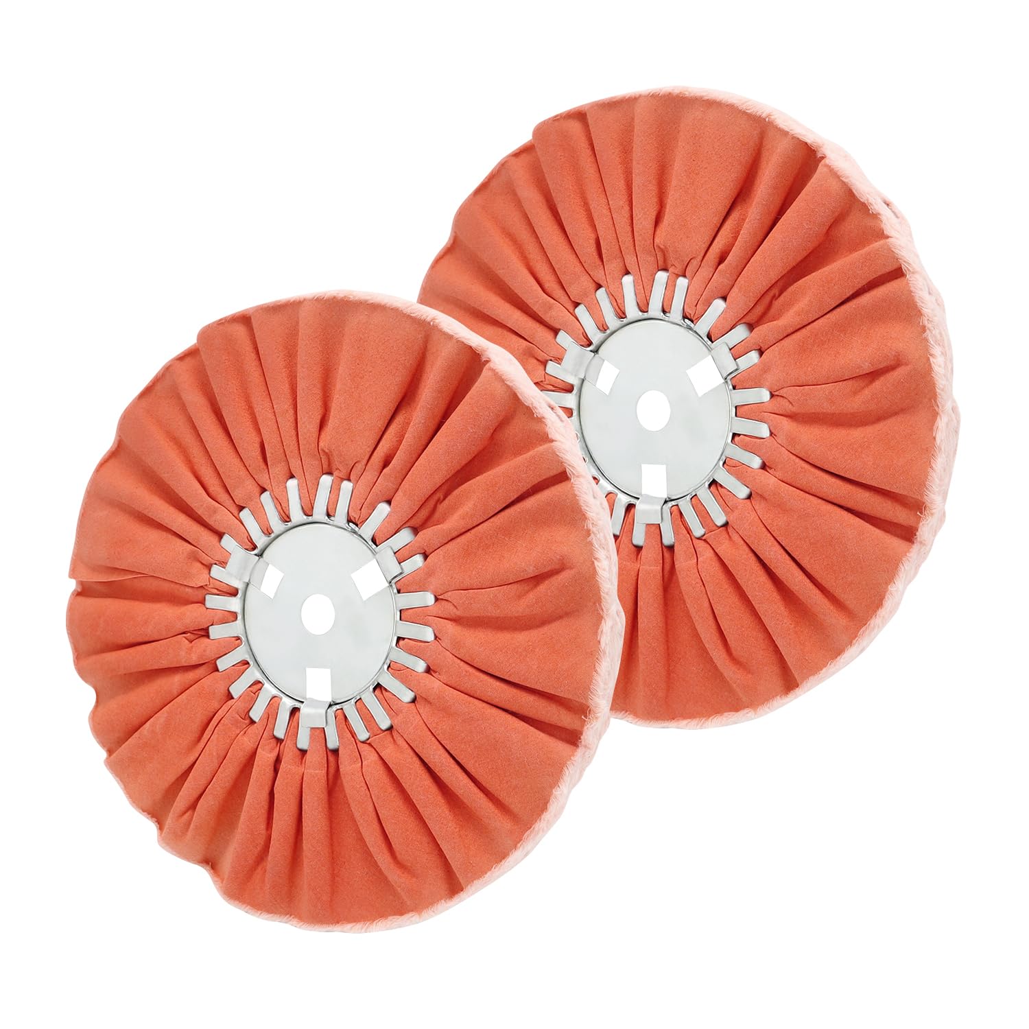 10" 16 Plys Orange Airway Buffing Wheel, 5/8'' Arbor Hole, Medium Cut for Angle Grinder, High-Efficiency for Aluminum, Stainless Steel & Chrome 2 pcs