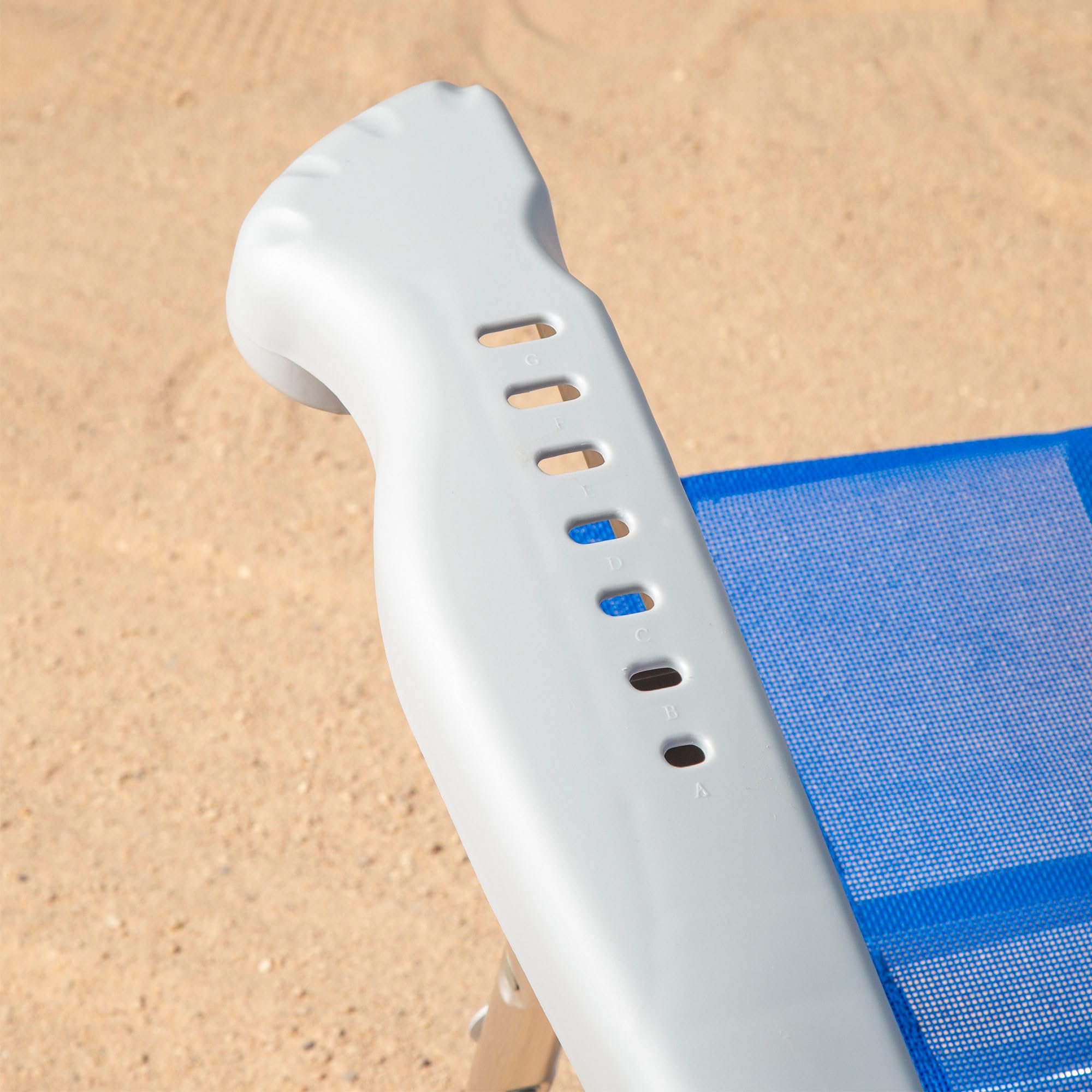 AKTIVE Chaise de Plage Pliable, Bleu foncé, textilène et Aluminium, 47 x 49 x 82 cm, 8 Positions, Dossier Haut, 110 kg
