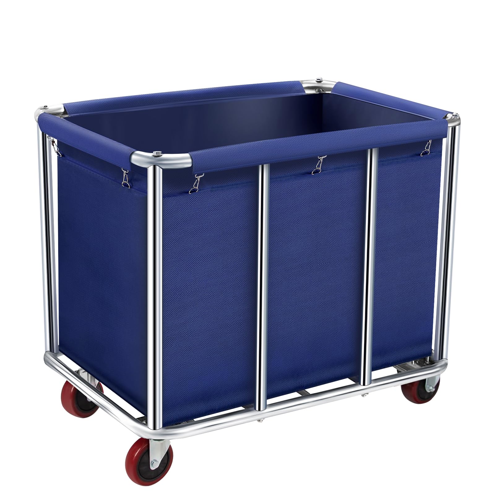 Rolling Laundry Basket Carrello 400L Grande Heavy Tainless Steel Laundry Trolley Carrello con ruote e fodera in tela rimovibile per Lndustrial/Home (colore : blu)