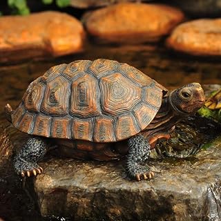 Danmu Lifelike Resin Tortoise Garden Statue - Realistic Outdoor Decor for Yard, Patio, Lawn | Weatherproof Large 13x9.5x5.5" Sculpture